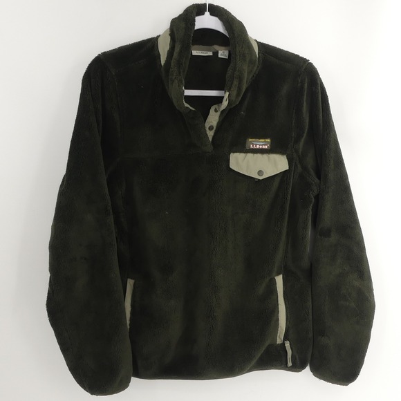 L.L. Bean Hi-Pile Fleece Pullover‎ Jacket Balsam Heather Women's Medium M - Picture 1 of 5